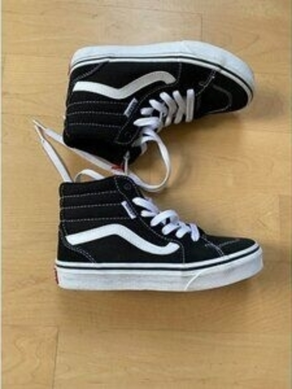 Vans Kids Black and White High-Top Sneakers - Picture 2 of 6